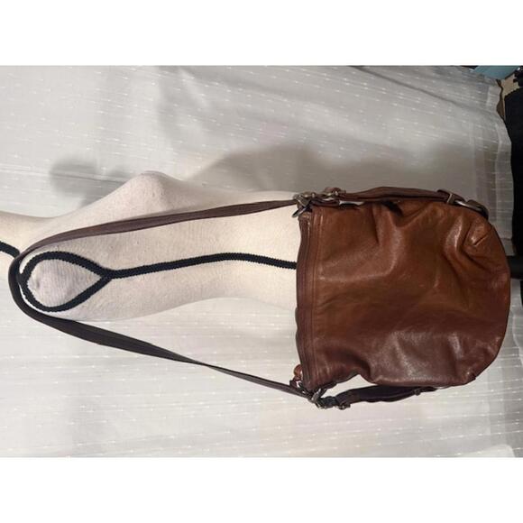 VTG GENUINE LEATHER ROUGH AND TUMBLE NATASHA DURHAM SHOULDER BAG BROWN CHEETAH - Picture 2 of 9